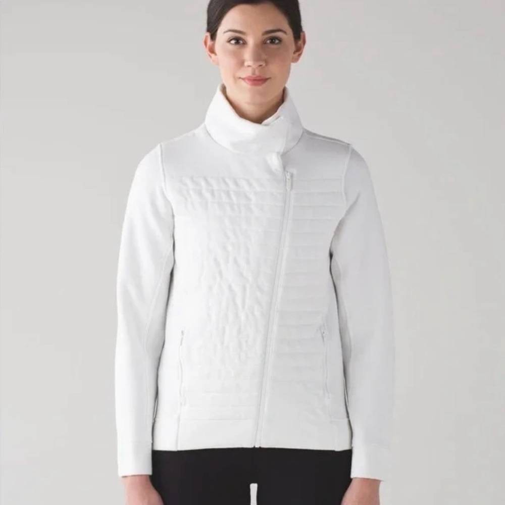 Lululemon Fleece Be True Jacket Quilted - White - Size 12